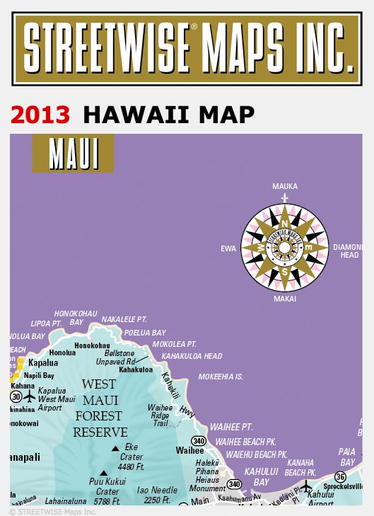 Streetwise Hawaii Map - Laminated State Road Map of Hawaii - Folding Pocket Size Travel Map (2013)
