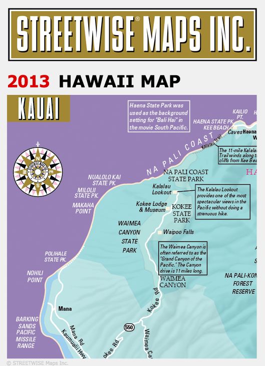 Streetwise Hawaii Map - Laminated State Road Map of Hawaii - Folding Pocket Size Travel Map (2013)