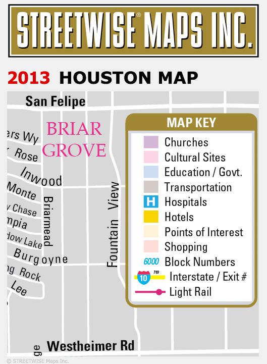 Streetwise Houston Map - Laminated City Center Street Map of Houston, Texas - Folding Pocket Size Travel Map With Metro (2013)