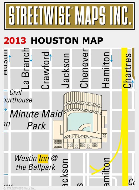 Streetwise Houston Map - Laminated City Center Street Map of Houston, Texas - Folding Pocket Size Travel Map With Metro (2013)