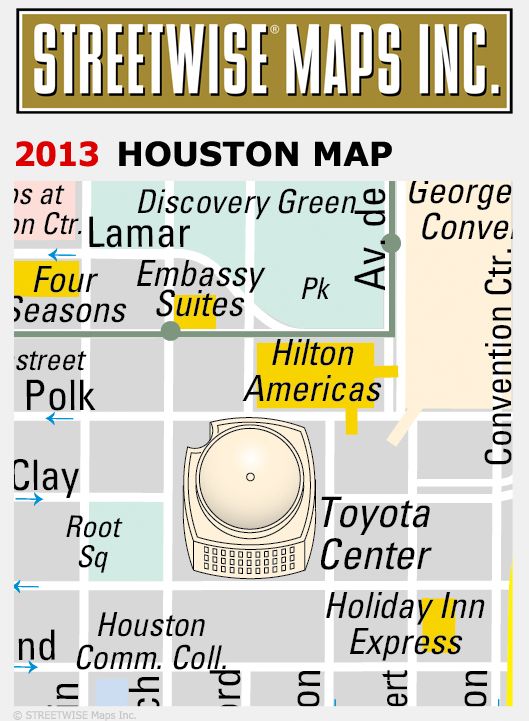 Streetwise Houston Map - Laminated City Center Street Map of Houston, Texas - Folding Pocket Size Travel Map With Metro (2013)