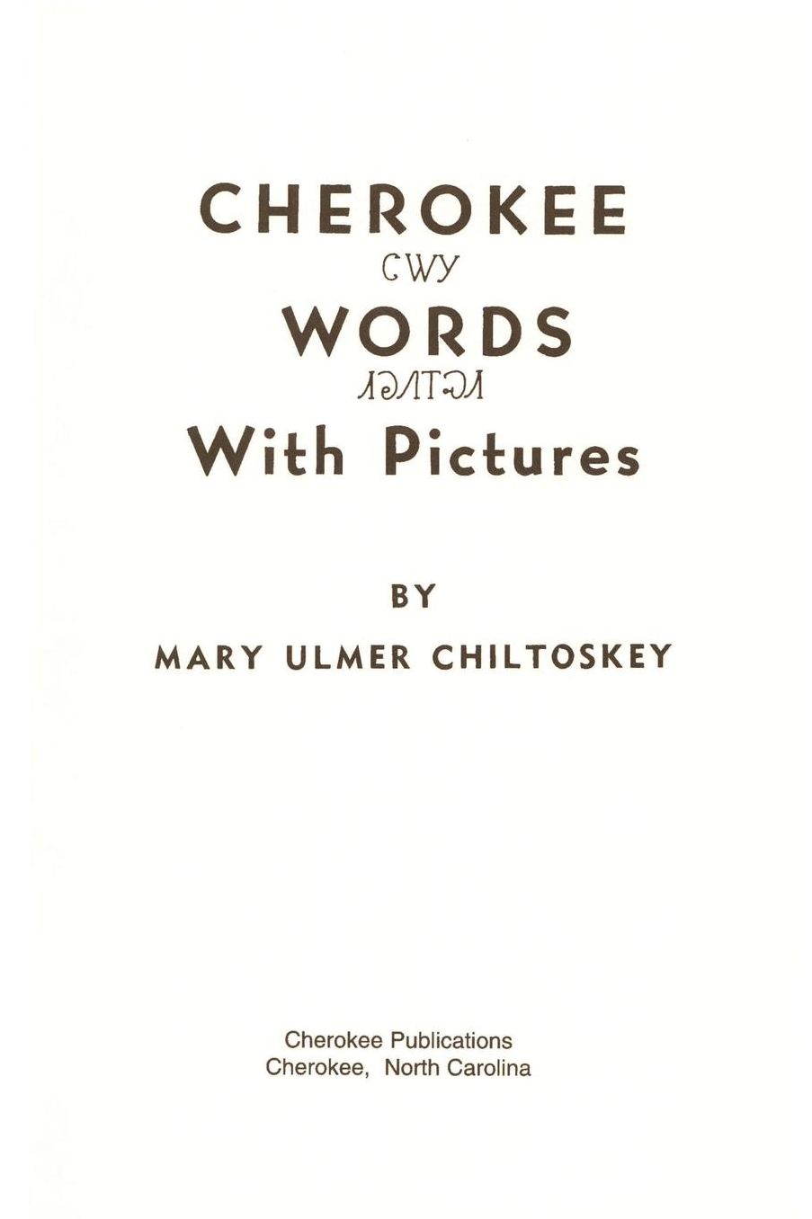 Cherokee Words With Pictures