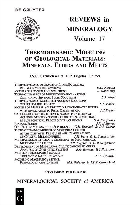 Thermodynamic Modelling of Geological Materials: Minerals, Fluids, Melts