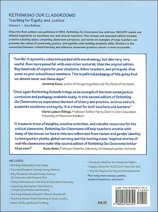 Rethinking Our Classrooms: Teaching for Equity and Justice