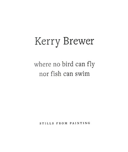 Kerry Brewer: Where No Bird Can Fly Nor Fish Can Swim: Stills from Painting