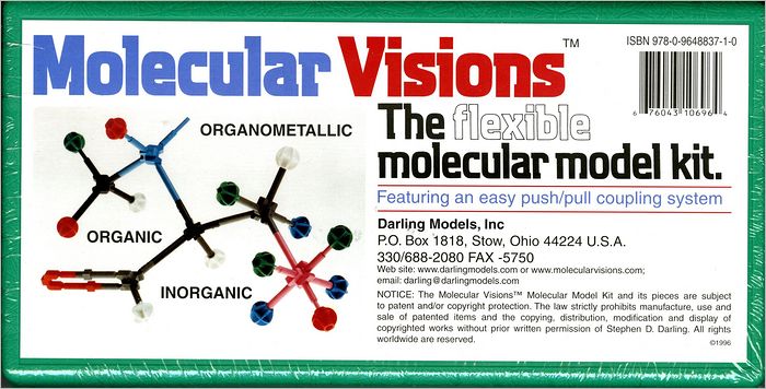 Molecular Visions (Organic, Inorganic, Organometallic) Molecular Model Kit #1 by Darling Models to Accompany Organic Chemistry