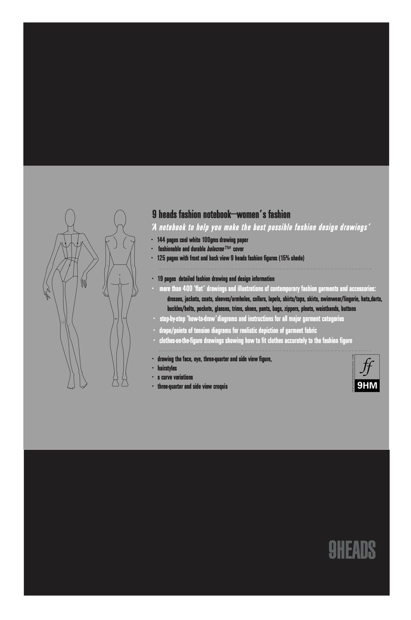 9 Heads Fashion Notebook: Women's Fashion