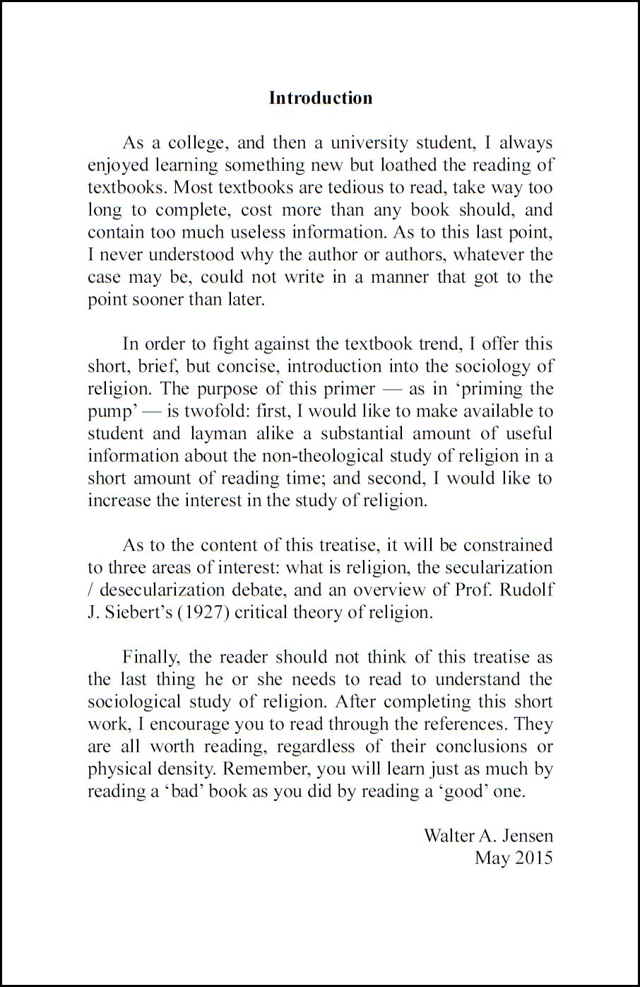 Sociology of Religion: A Critical Primer