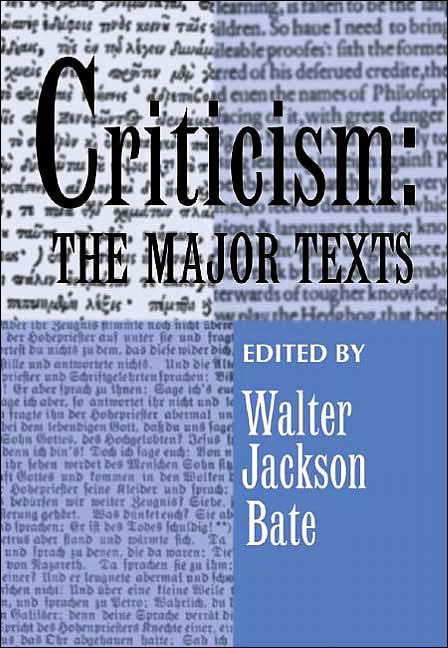 Criticism: The Major Texts