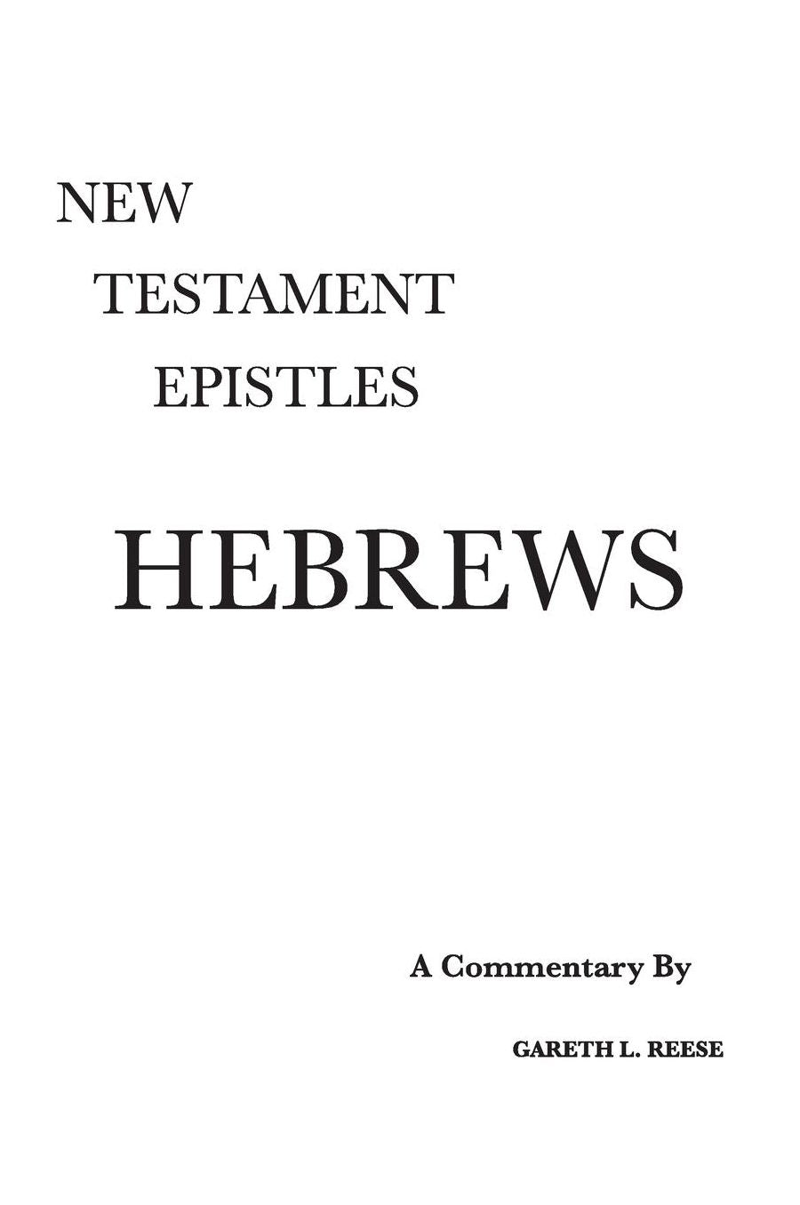 New Testament Epistles: A Critical and Exegetical Commentary on the Epistle to the Hebrews: Hebrews