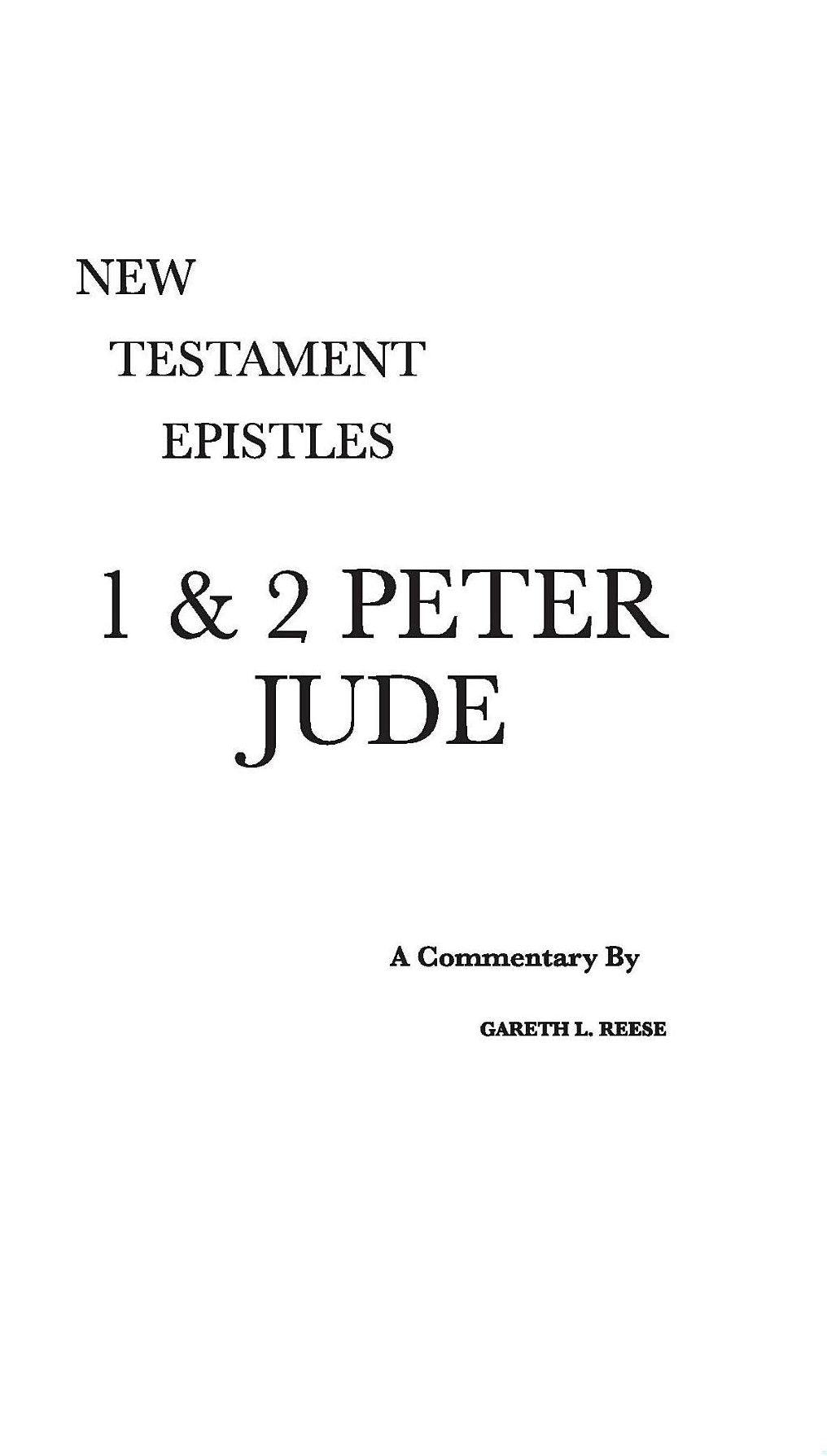 1 & 2 Peter and Jude: A Critical & Exegetical Commentary