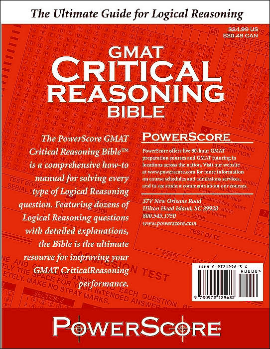 The PowerScore GMAT Critical Reasoning Bible