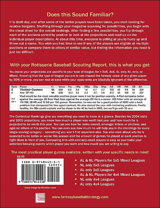 Rotisserie Baseball Scouting Report: AL and NL Players