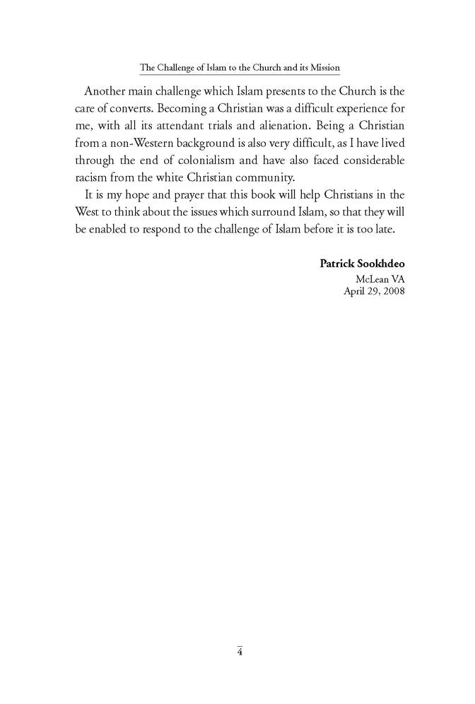 The Challenge of Islam to the Church and Its Mission