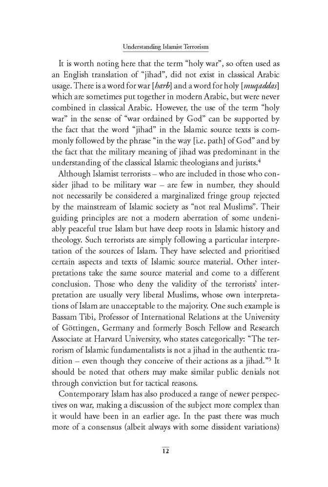 Understanding Islamist Terrorism: The Islamic Doctrine of War