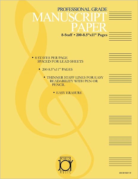 House Of Joy Music Deluxe Professional 8-Staff Manuscript Paper