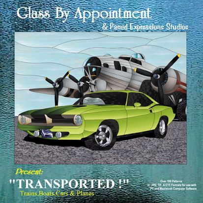 "Transported!" Stained Glass Patterns for Trains, Boats, Cars & Planes