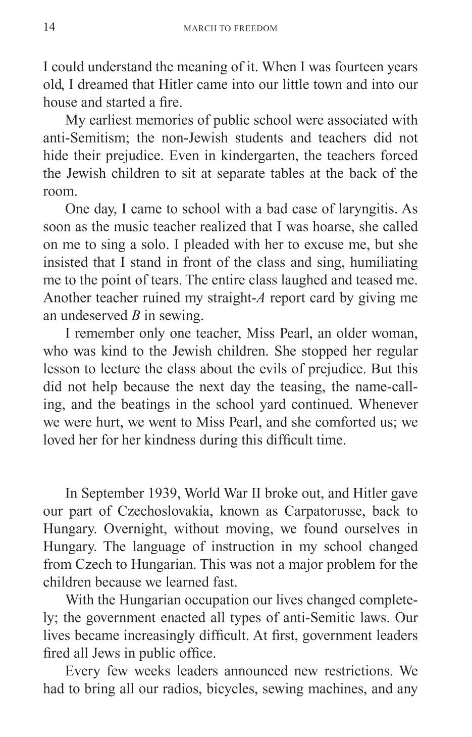March to Freedom: A Memoir of the Holocaust