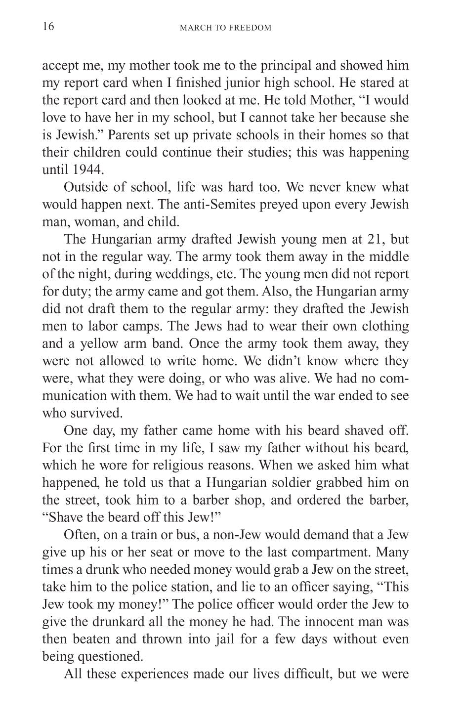 March to Freedom: A Memoir of the Holocaust