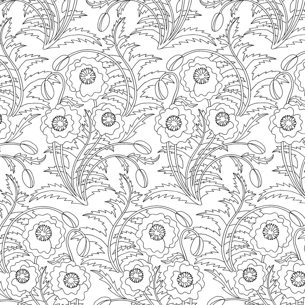 Color My Garden: 50 Illustrations to Color and Inspire Based on Jane's Textile Archives