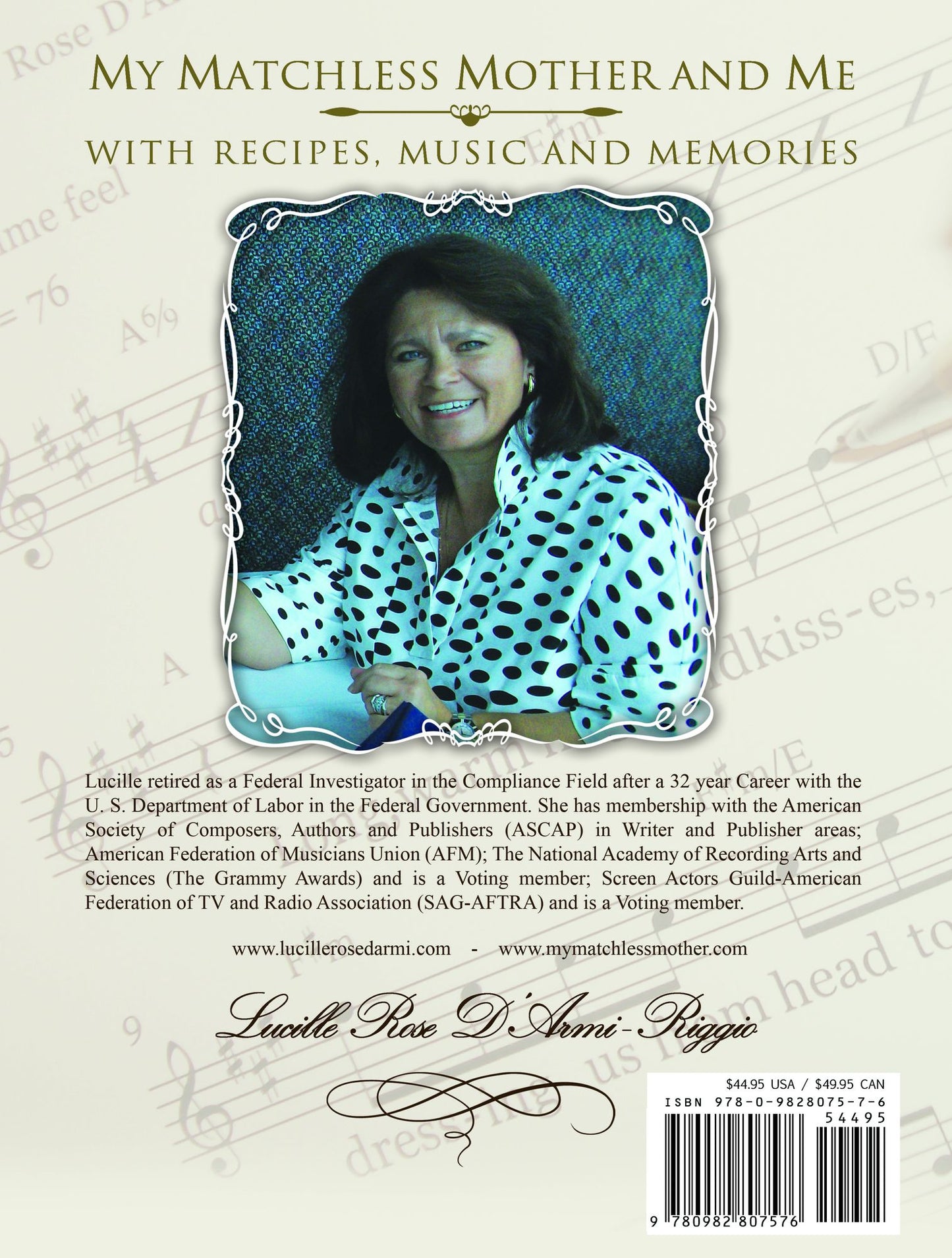 My Matchless Mother and Me - With Recipes, Music and Memories