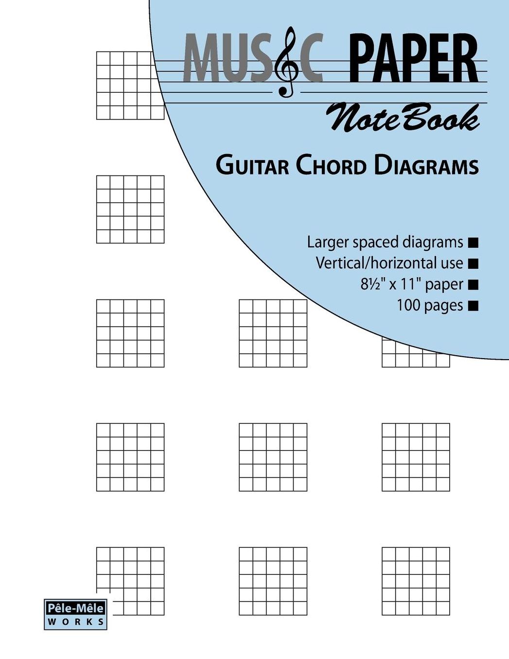 Music Paper Notebook - Guitar Chord Diagrams
