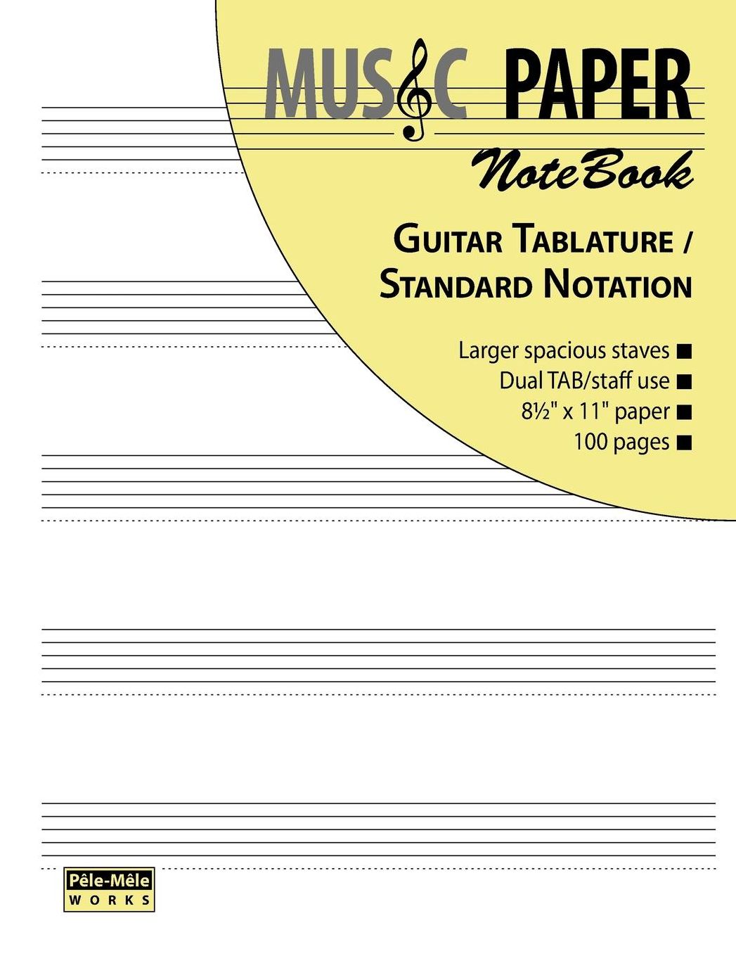 Music Paper Notebook - Guitar Tablature / Standard Notation