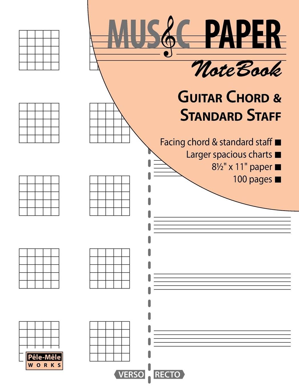 MUSIC PAPER NoteBook - Guitar Chord & Standard Staff
