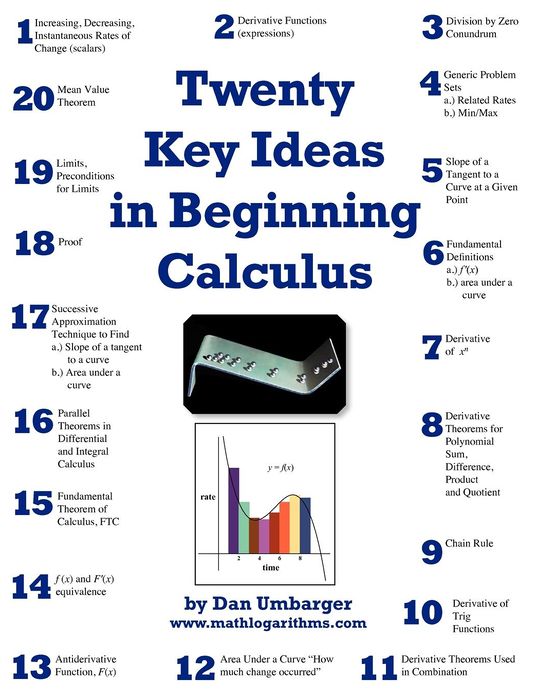 Twenty Key Ideas in Beginning Calculus: Black and White