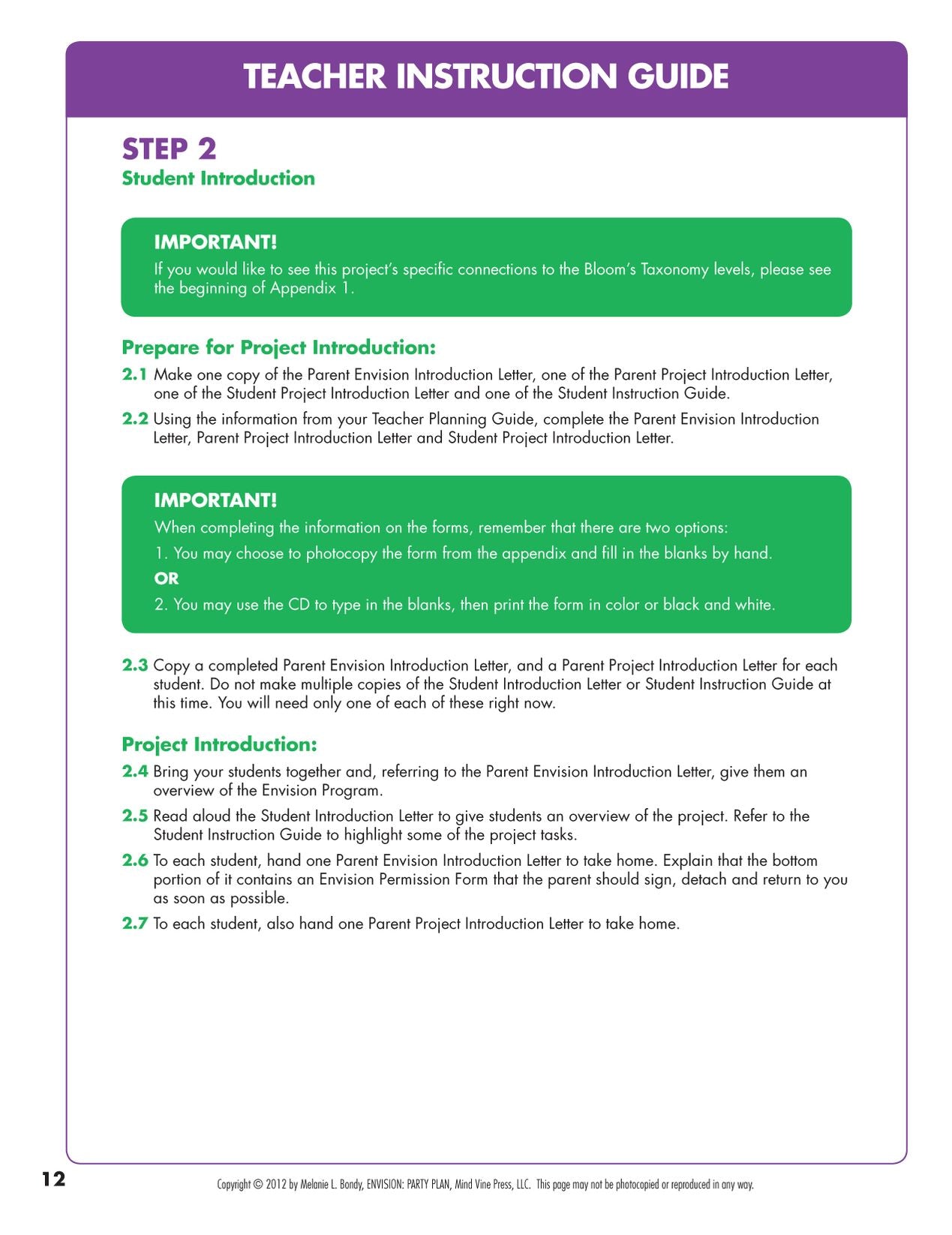 Envision Party Plan A Real World Independent Project Grade 2-3