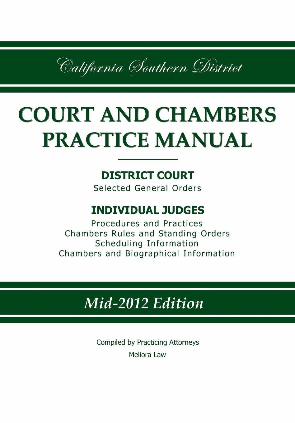 California Southern District Court and Chambers Practice Manual