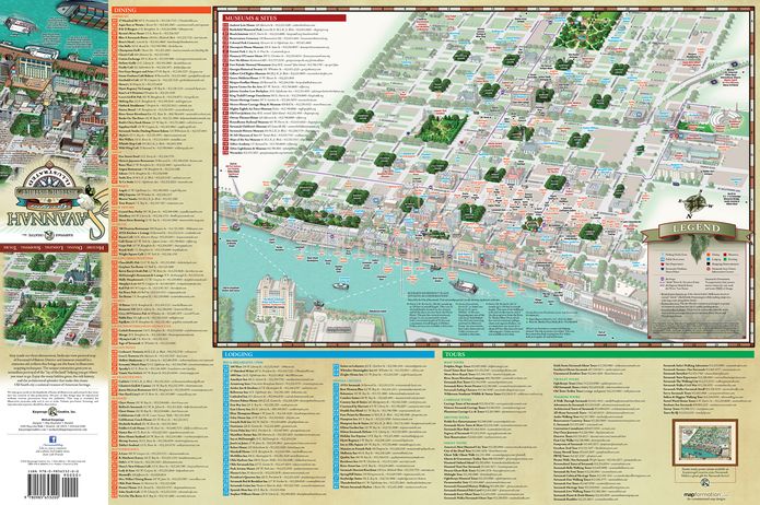 Savannah Historic District Illustrated Map: Birds-Eye-view 3D Pictorial Map