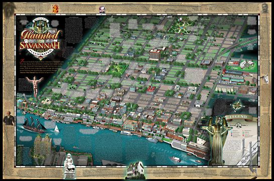 Haunted Savannah Illustrated Map