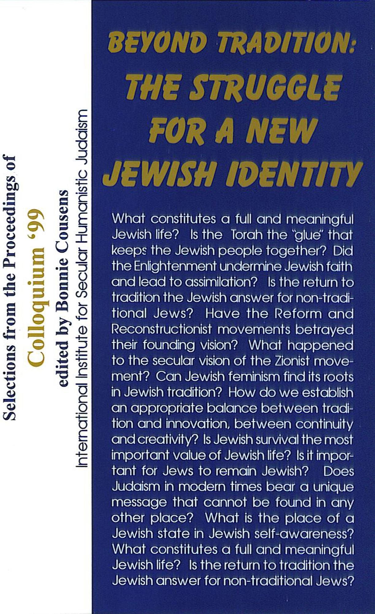 Beyond Tradition: The Struggle for a New Jewish Identity
