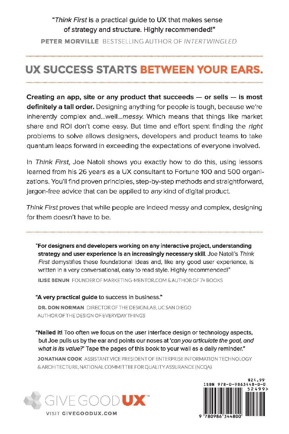Think First: My No-Nonsense Approach to Creating Successful Products, Memorable User Exp