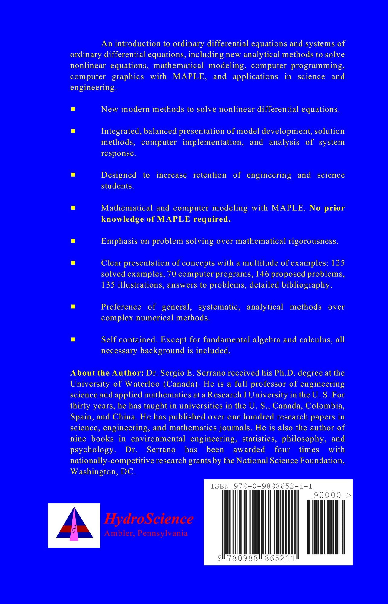 Differential Equations: Applied Mathematical Modeling, Nonlinear Analysis,and Computer Simulation in Engineering and Science