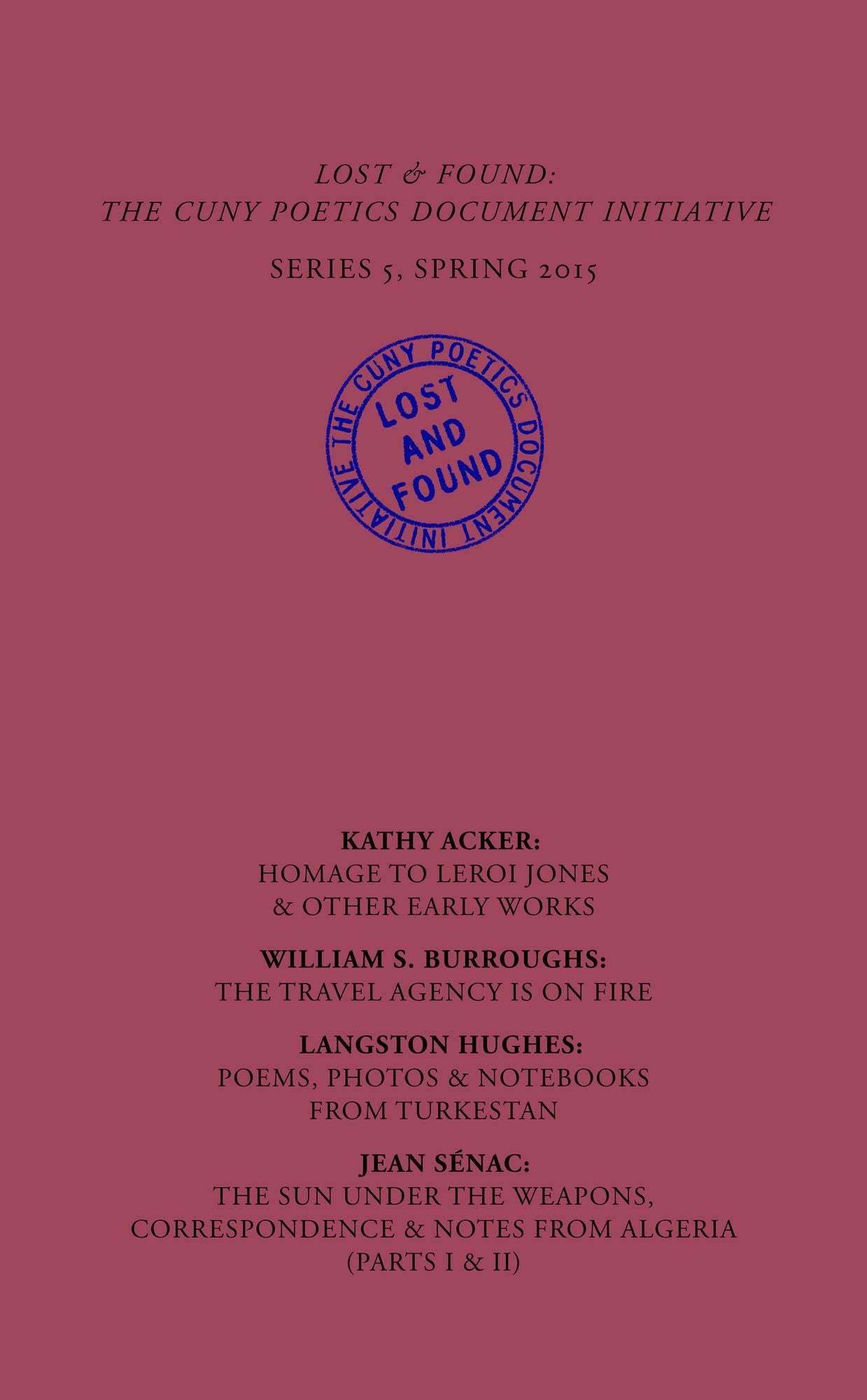 Lost & Found: The CUNY Poetics Document Initiative, Series V