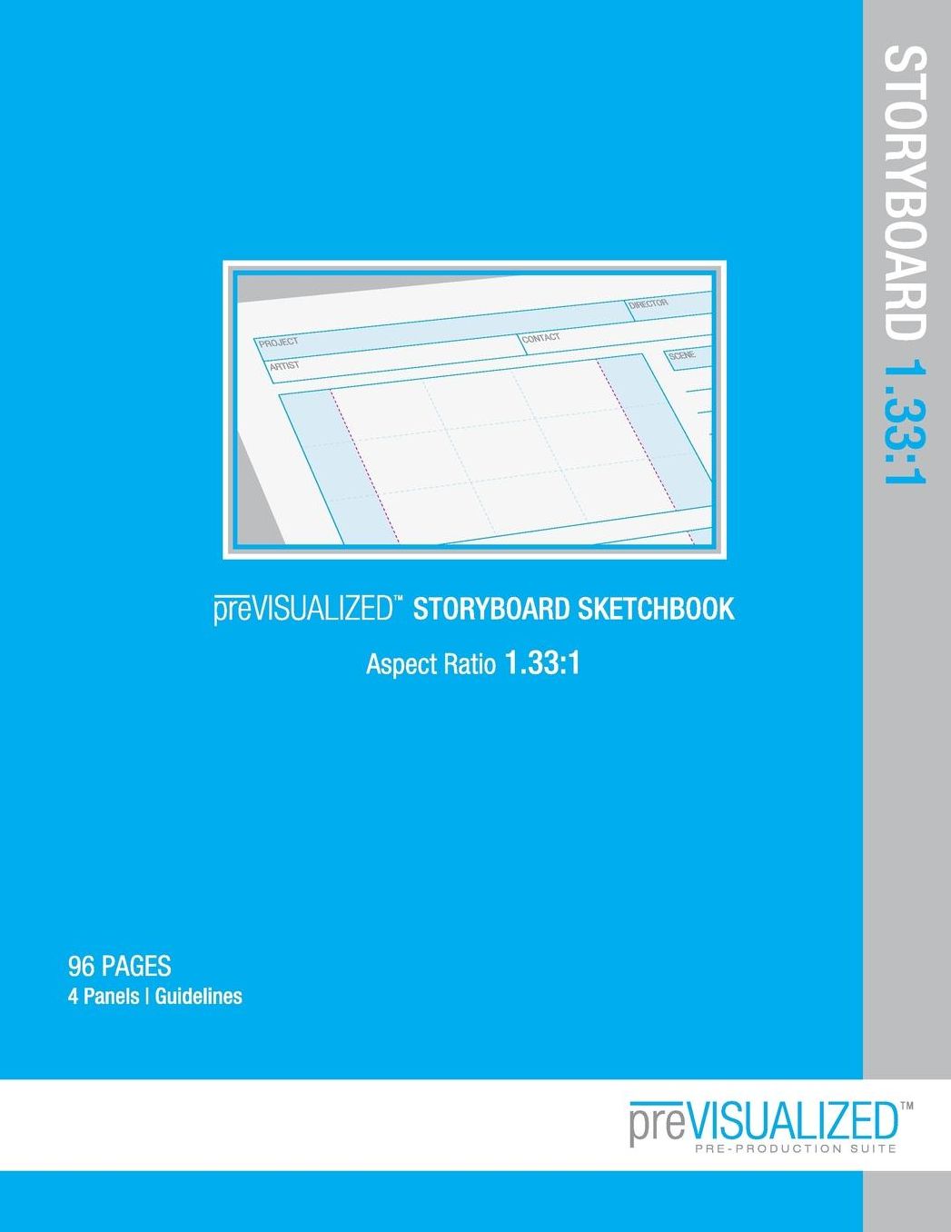 preVISUALIZED Storyboard Sketchbook: Aspect Ratio 1.33:1