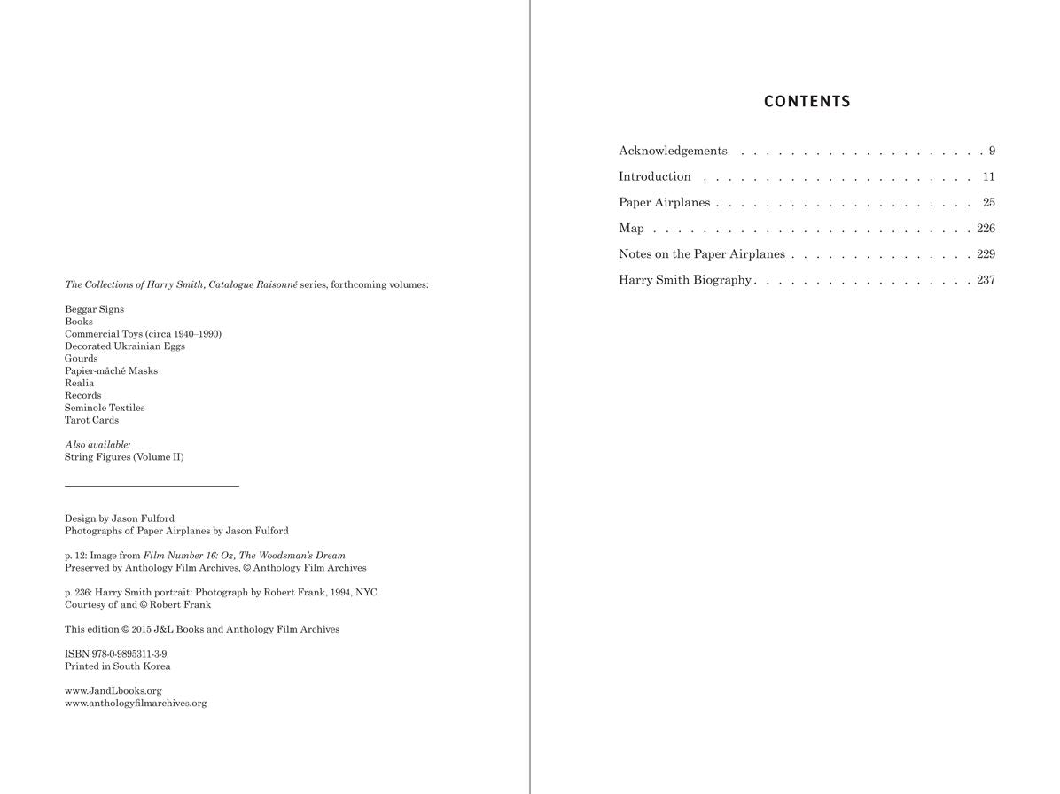 Paper Airplanes: The Collections of Harry Smith: Catalogue RaisonnÃ¯Â¿Â½, Volume I
