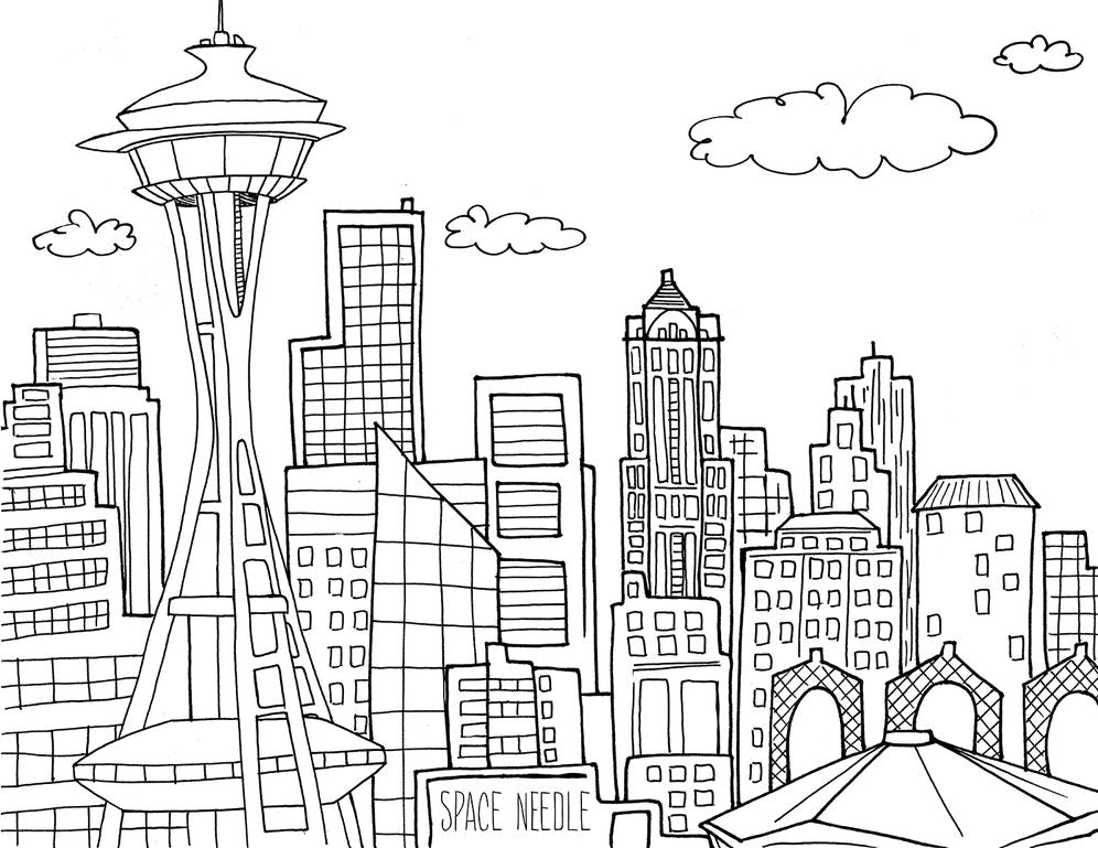 Colorful Seattle: Explore & Color