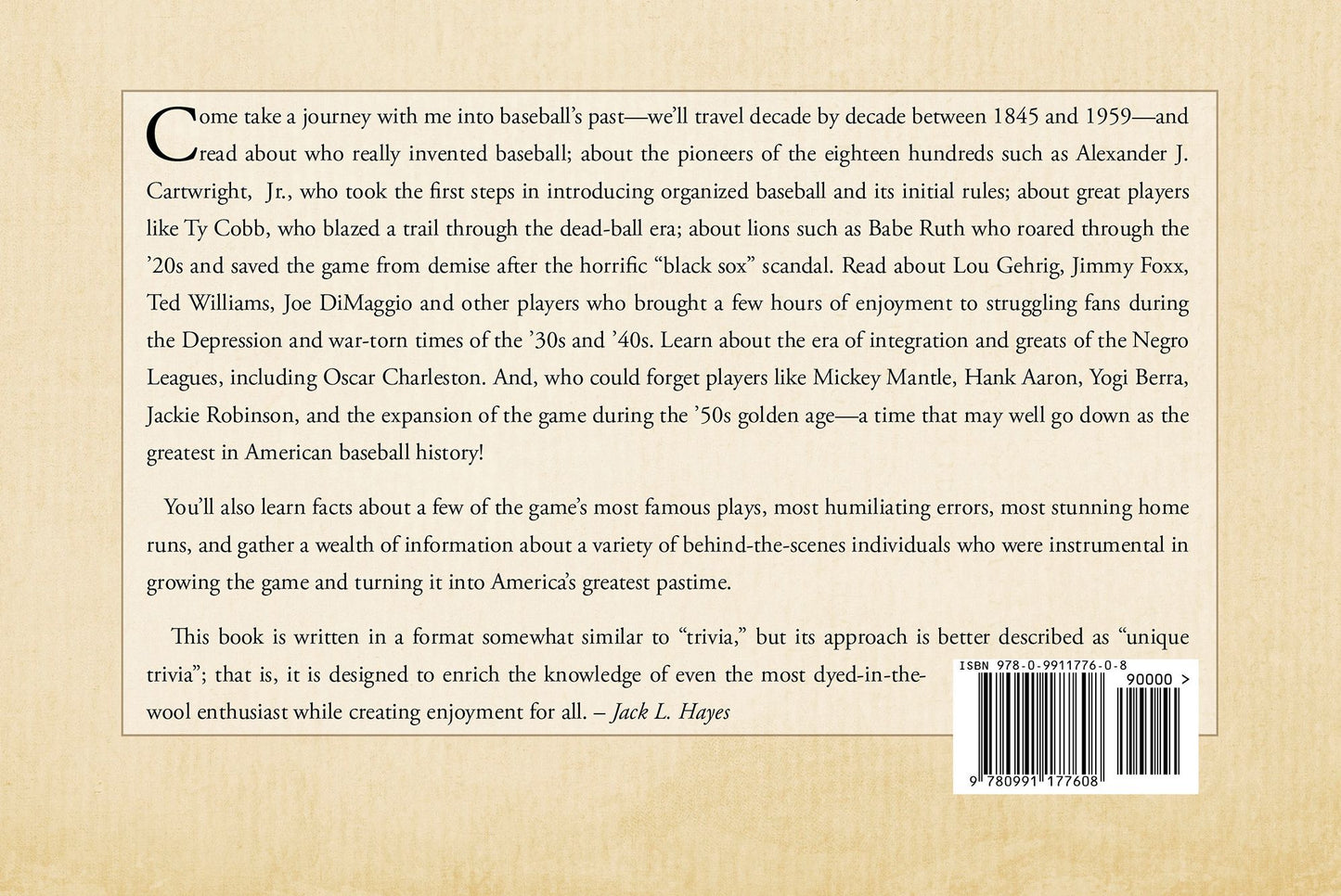 Baseball's Archives, 1845-1959