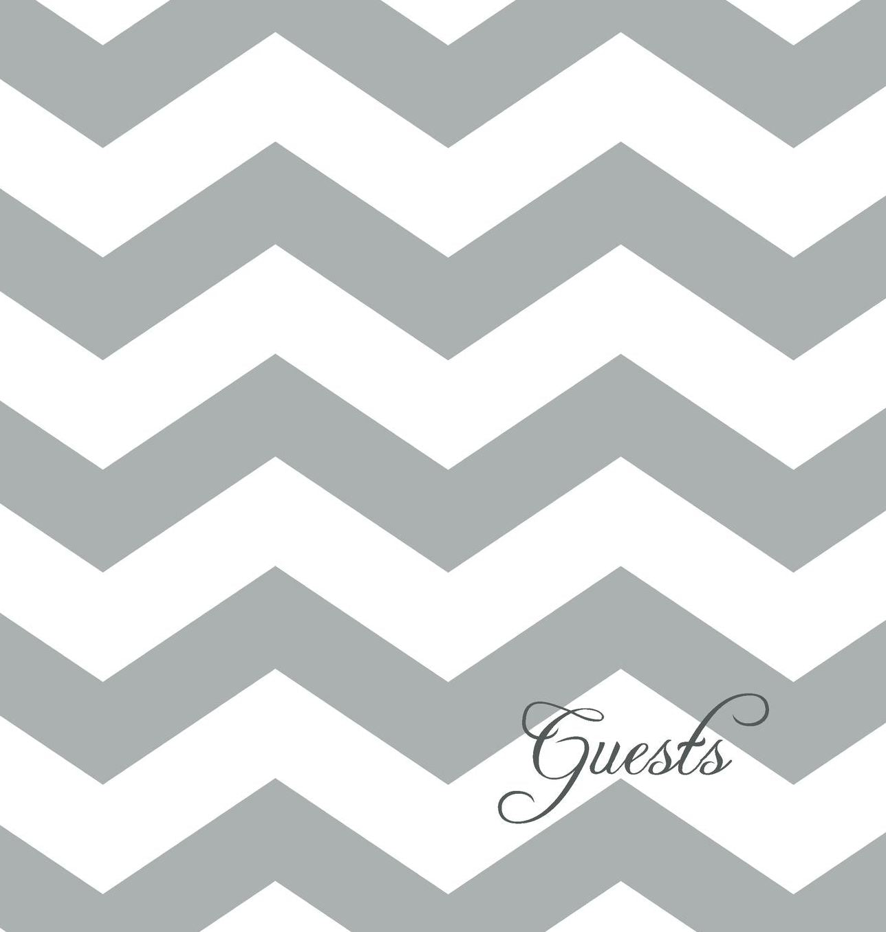 Modern Jen Guest Book and Anniversary Journal: Gray Chevron
