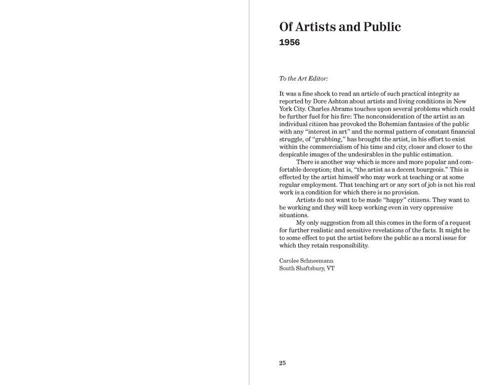 Carolee Schneemann: Uncollected Texts