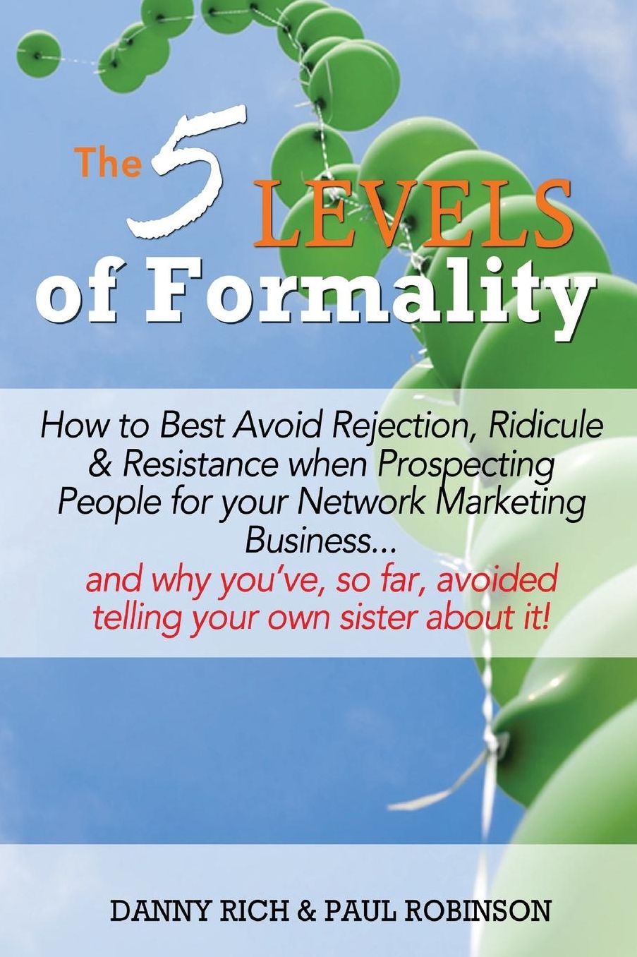 The 5 Levels of Formality: : How to Best Avoid Rejection, Ridicule & Resistance when Prospecting People for your Network Marketing Business...and why you've, so far, avoided telling your own sister about it!