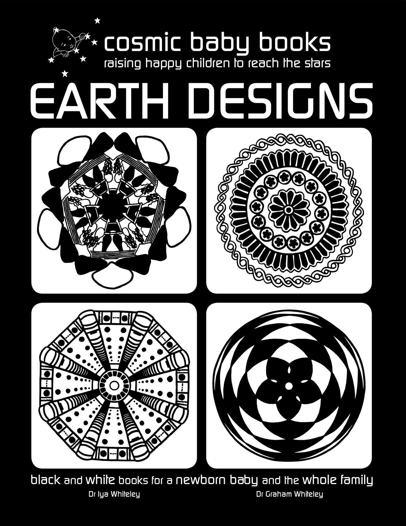 EARTH DESIGNS - Black and White Book for a Newborn Baby and the Whole Family