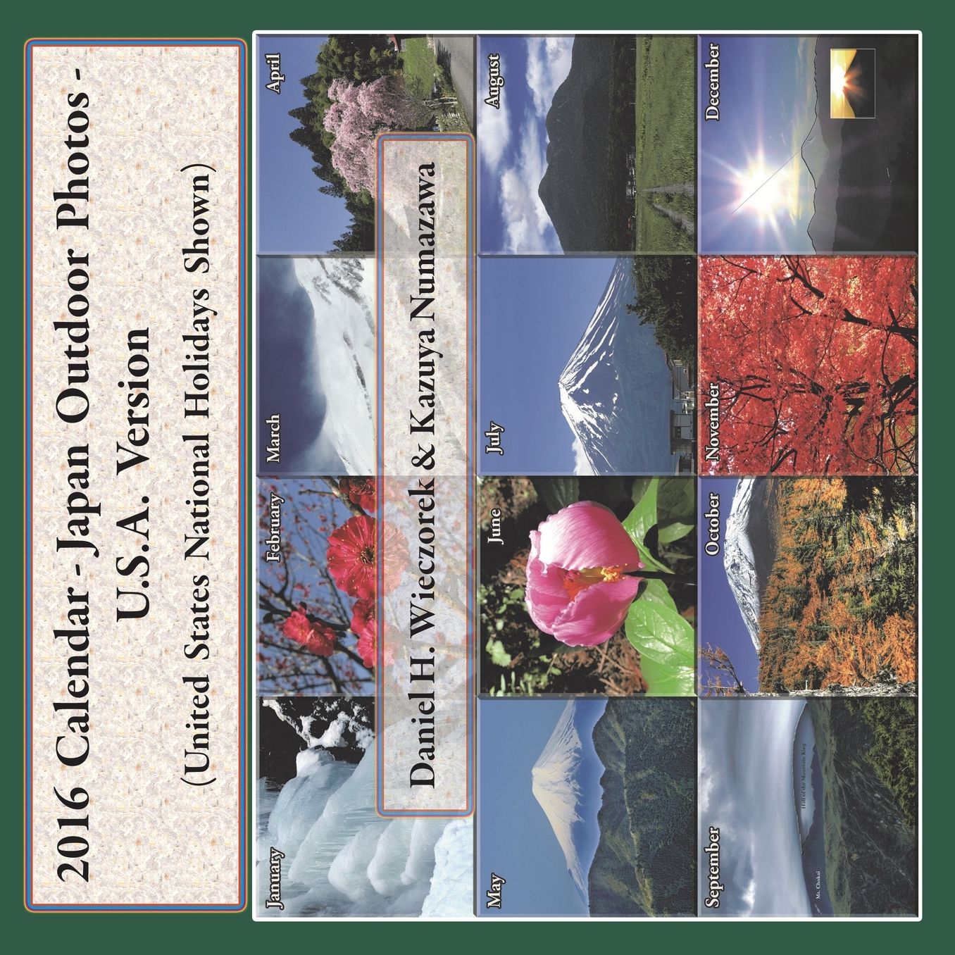 2016 Calendar - Japan Outdoor Photos - U.S.A. Version