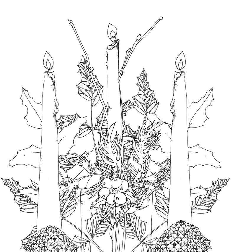 Home for the Holidays: A Hand-Crafted Adult Coloring Book
