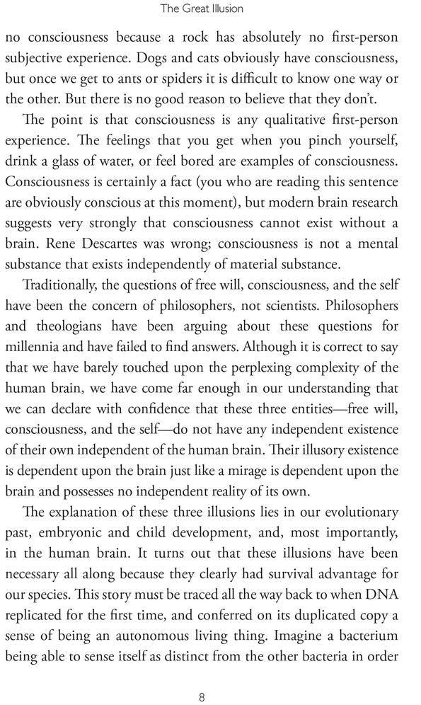 The Great Illusion: The Myth of Free Will, Consciousness, and the Self