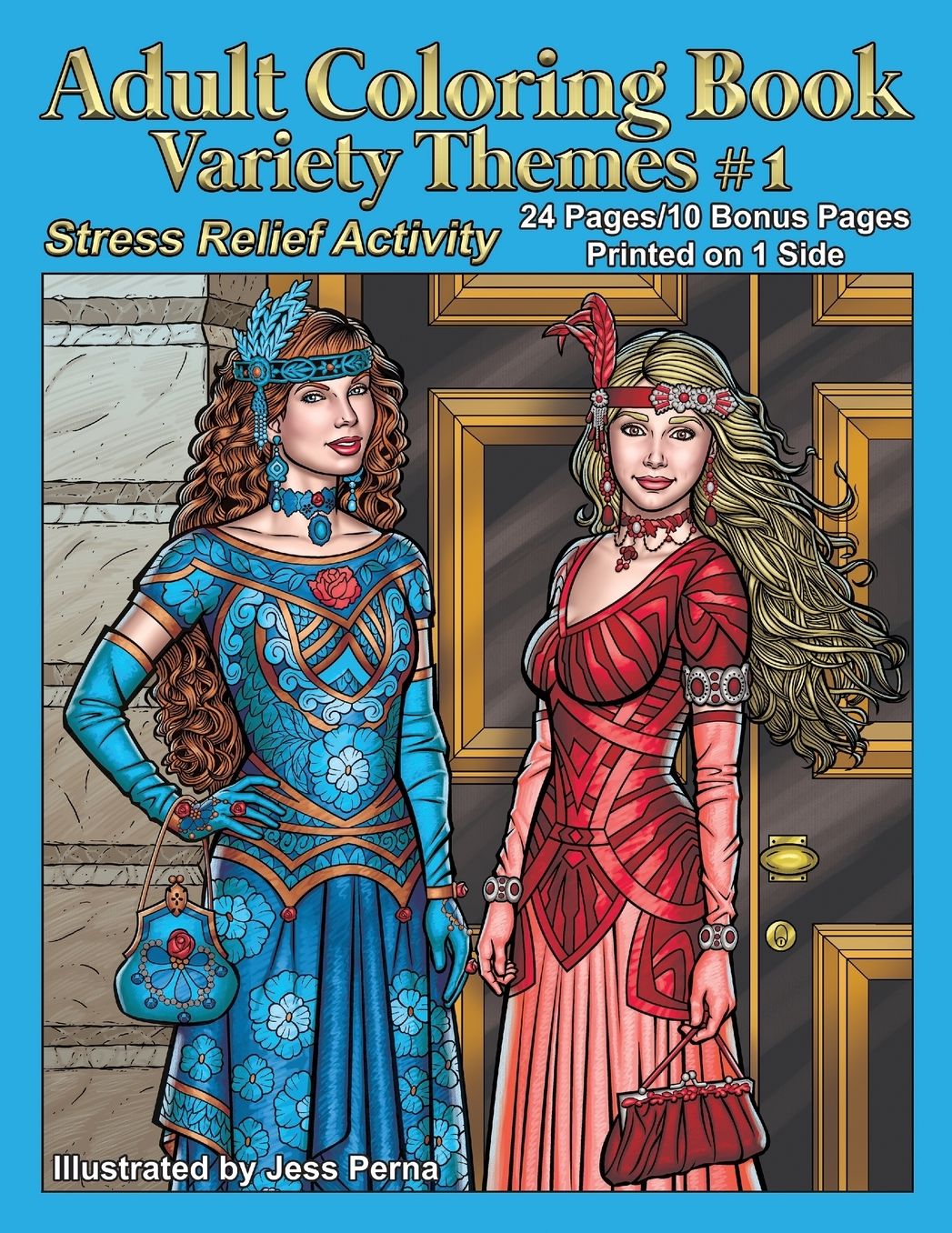Adult Coloring Book Variety Themes #1: Stress Relief Activity