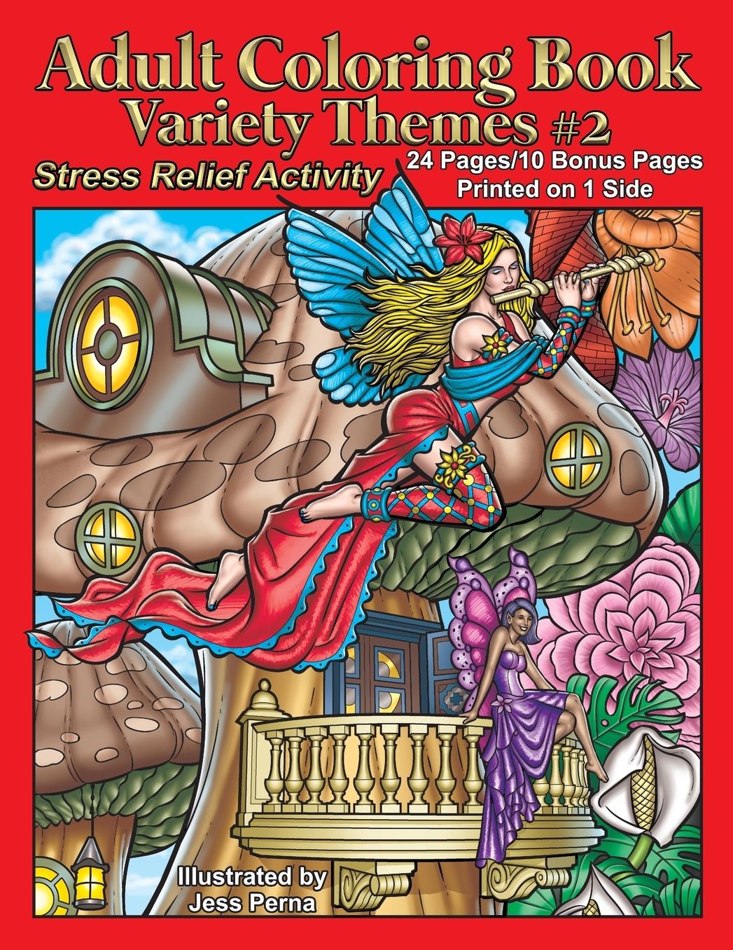 Adult Coloring Book Variety Themes #2: Stress Relief Activity